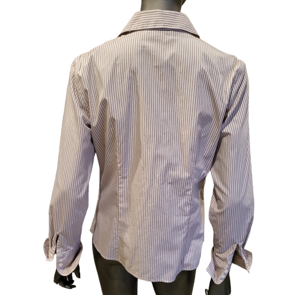 156. Calvin Klein Striped Button down shirt Size 10 - Picture 2 of 3